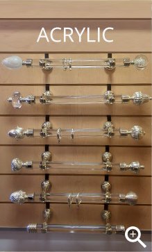 Rectangle Clear Lucite Curtain Rods - Drapery Hardware