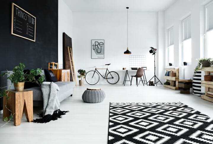 Multifunctional, Black And White Room