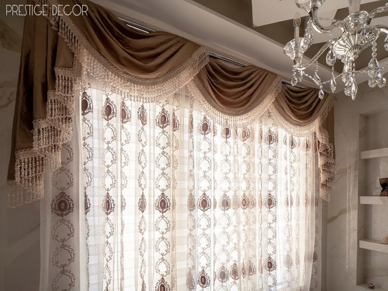 12 sheer curtains with matching swags