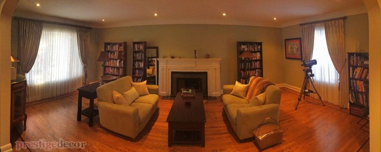 Our window treatments helped transformed this living room, making it look absolutely beautiful!