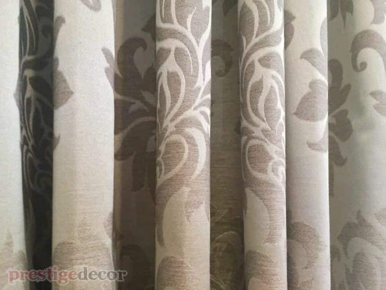 Elegant drapery fabric with flower patterns
