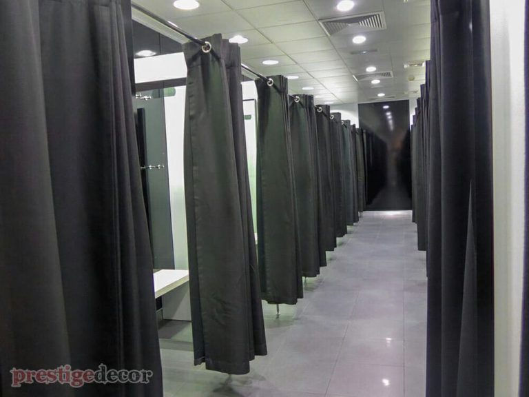 modern fitting room commercial curtains