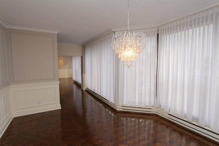 Elegant sheers in a Penthouse suite on HArbour Front in Toronto