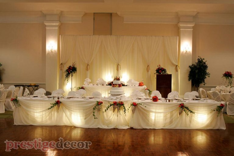 wedding head table drapery