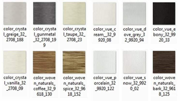 horizontal multi shade blinds colours