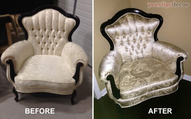 tufted arm chair reupholstered